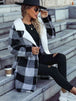 Plaid  Coat with Pockets Trendsi