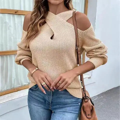  Cold-Shoulder Sweater Bazaarbey