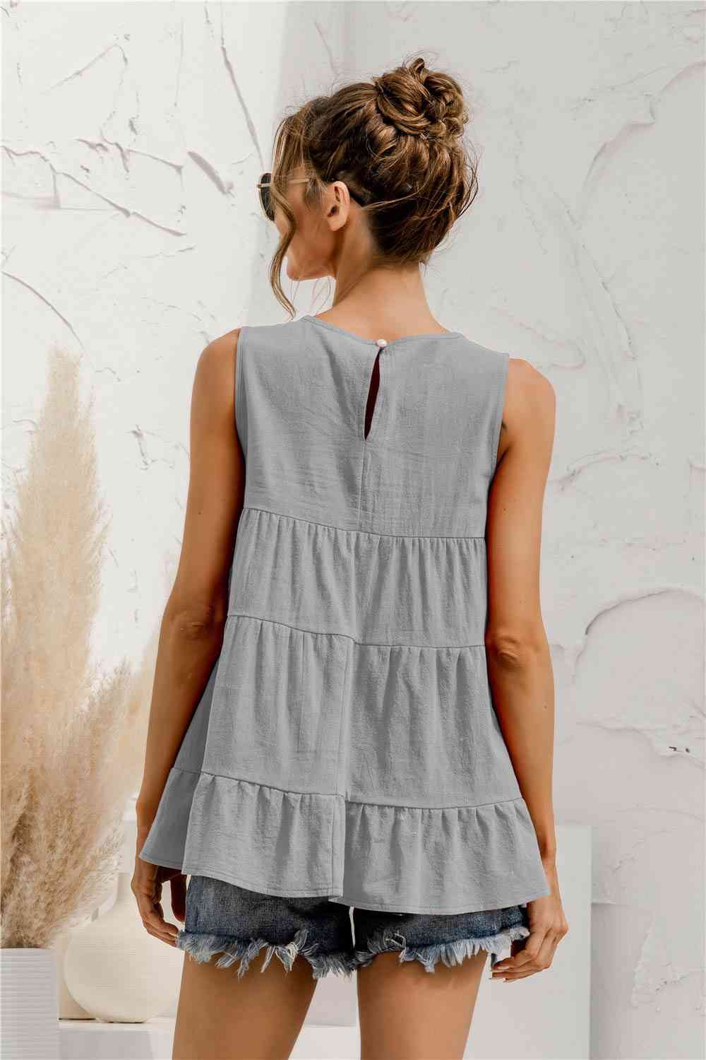 Round Neck Tiered Tank Bazaarbey