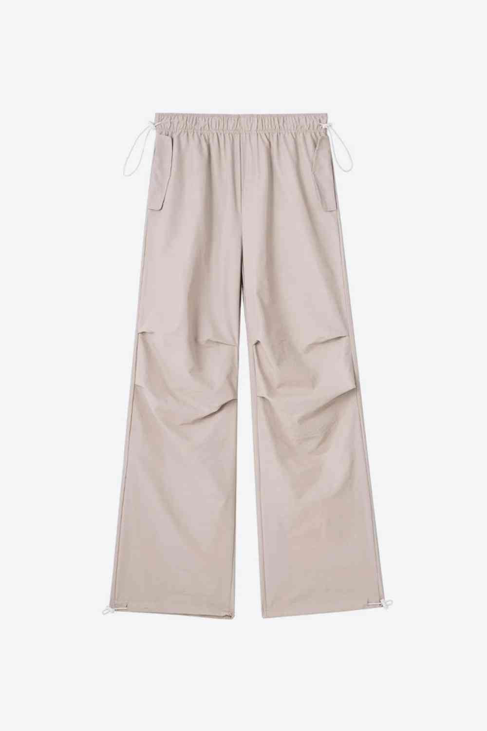 Drawstring Waist Pants with Pockets Bazaarbey