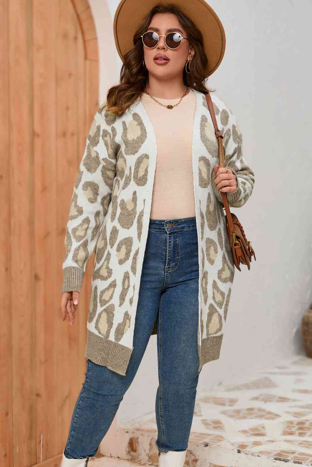  Printed Long Sleeve Cardigan Trendsi