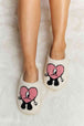 dy Love Heart Print Plush Slippers Trendsi