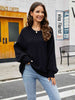 Round Neck Ribbed Trim Sweater Bazaarbey