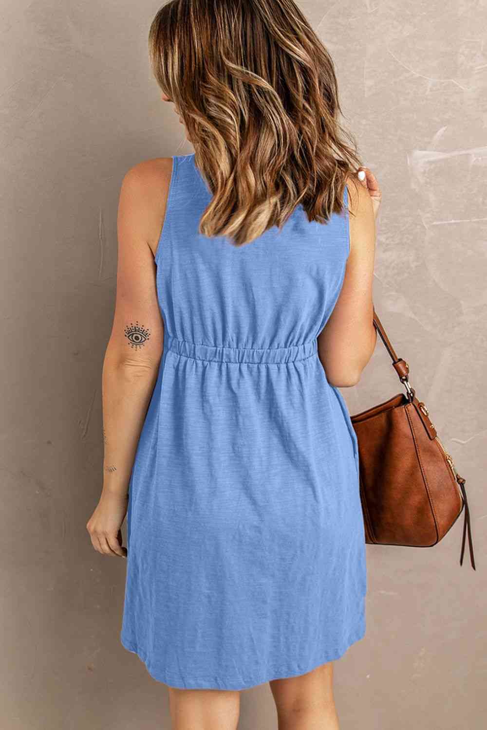 Sleeveless Button Down Mini Magic Dress Bazaarbey