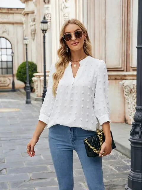  Notched Neck Blouse Bazaarbey