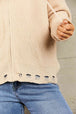  Zip-Up Distressed Hooded Cardigan Trendsi