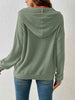 Ribbed Dropped Shoulder Drawstring Hoodie Bazaarbey