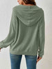 Ribbed Dropped Shoulder Drawstring Hoodie Bazaarbey