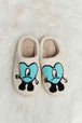 dy Love Heart Print Plush Slippers Trendsi