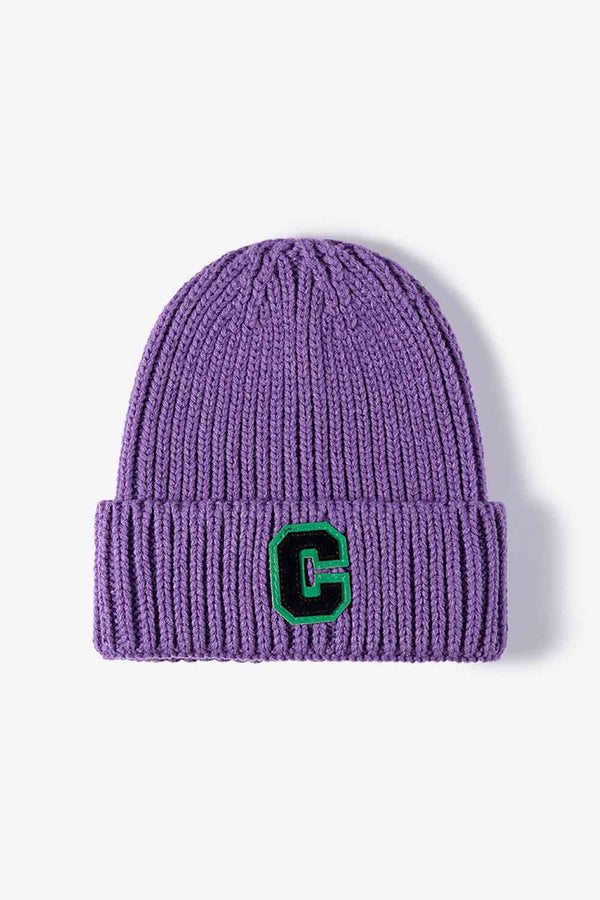 Letter C Patch Cuffed Beanie Trendsi