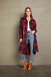  Plaid Belted Button Down  Shirt Jacket Trendsi