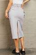  Professional Poise Buckled Midi Skirt Trendsi