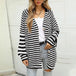 Striped Button Down Long Sleeve Cardigan Trendsi