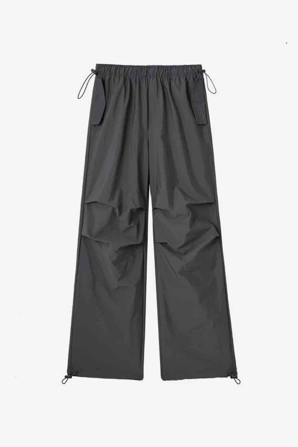 Drawstring Waist Pants with Pockets Bazaarbey