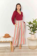  Striped Smocked Waist Pants with Pockets Bazaarbey