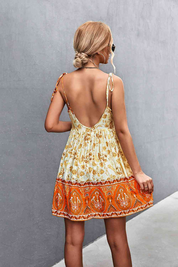 Bohemian Tie Shoulder  Backless Dress -BazaarBey - www.shopbazaarbey.com