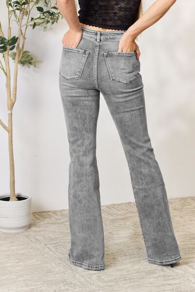  High Waist Slim Flare Jeans Trendsi