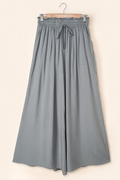 Drawstring Waist Wide Leg Pants Bazaarbey