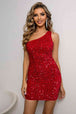 Sequin One-Shoulder Sleeveless Dress Bazaarbey