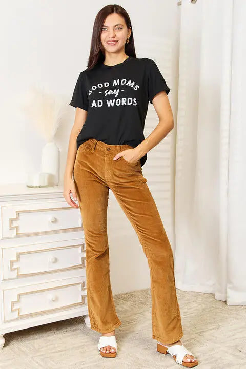 Simply Love GOOD MOMS SAY BAD WORDS Graphic Tee Trendsi