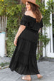 Plus Size Off-Shoulder Ruffle Trim Maxi Dress -BazaarBey - www.shopbazaarbey.com