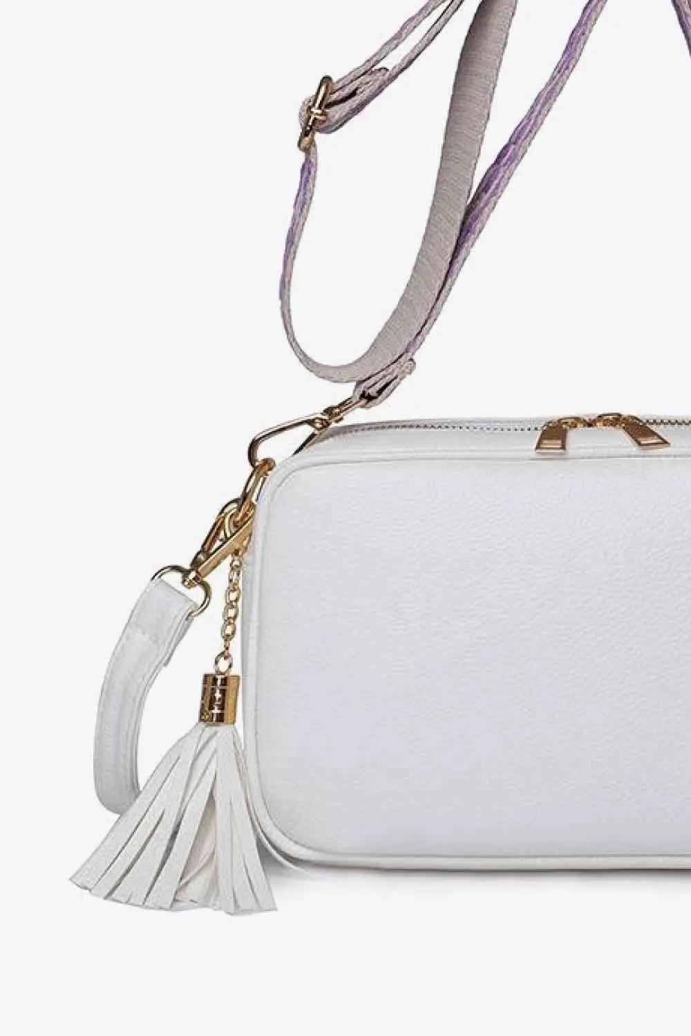 PU Leather Tassel Crossbody Bag Trendsi