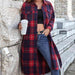  Plaid Belted Button Down  Shirt Jacket Trendsi