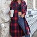  Plaid Belted Button Down  Shirt Jacket Trendsi