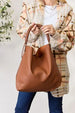  Vegan Leather Handbag with Pouch Trendsi