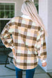 Plaid Collared Neck Button Down Jacket Trendsi