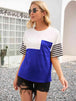 Striped  Round Neck Tee Trendsi