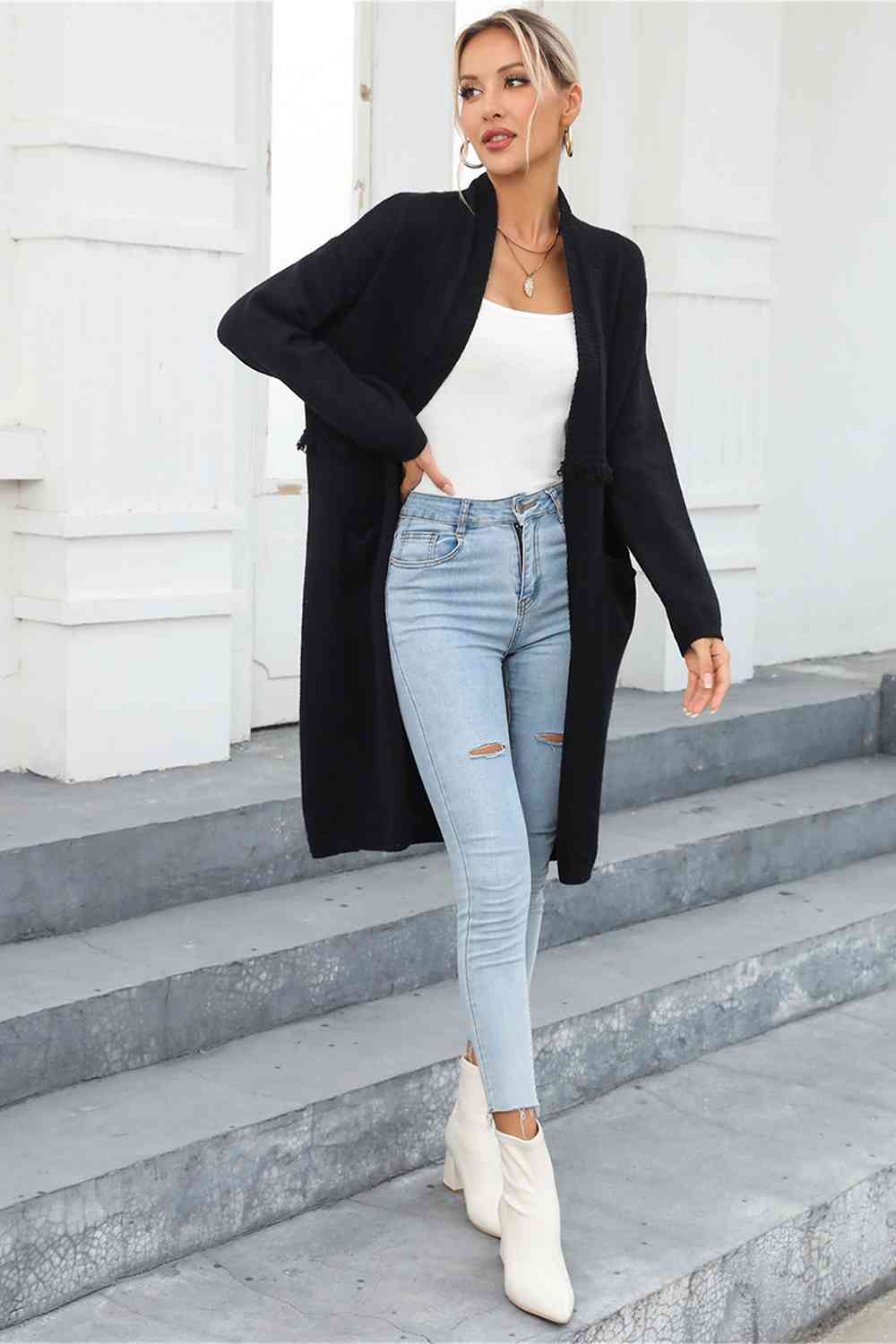  Pocketed Cardigan Trendsi