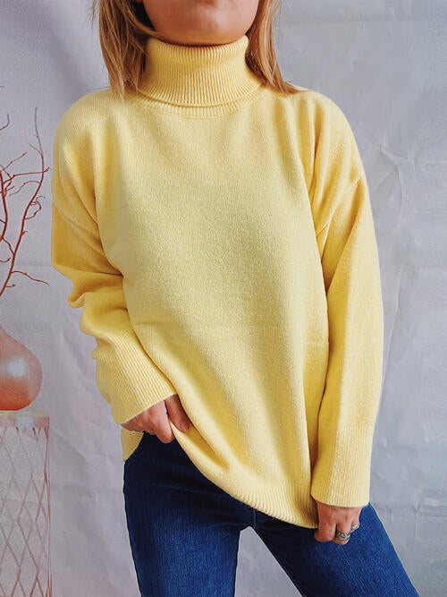 Turtleneck Long Sleeve Sweater Bazaarbey