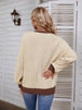 Decorative Button Round Neck Sweater Bazaarbey