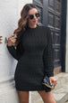 Cable-Knit Openwork Sweater Dress Bazaarbey