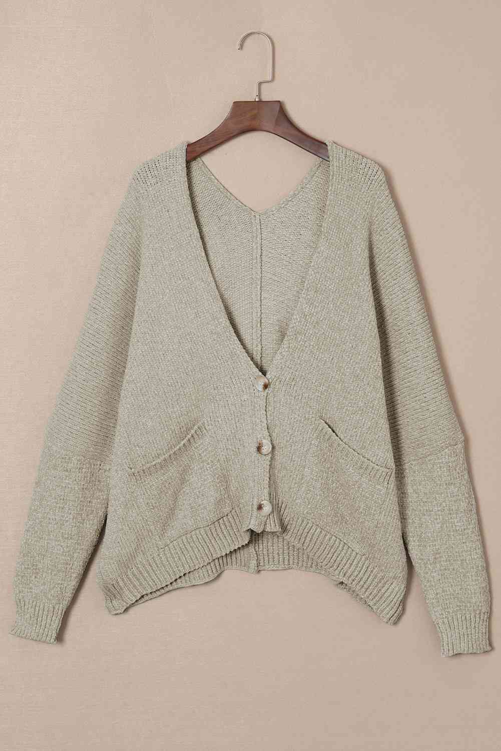 Button Down Cardigan with Pockets Trendsi