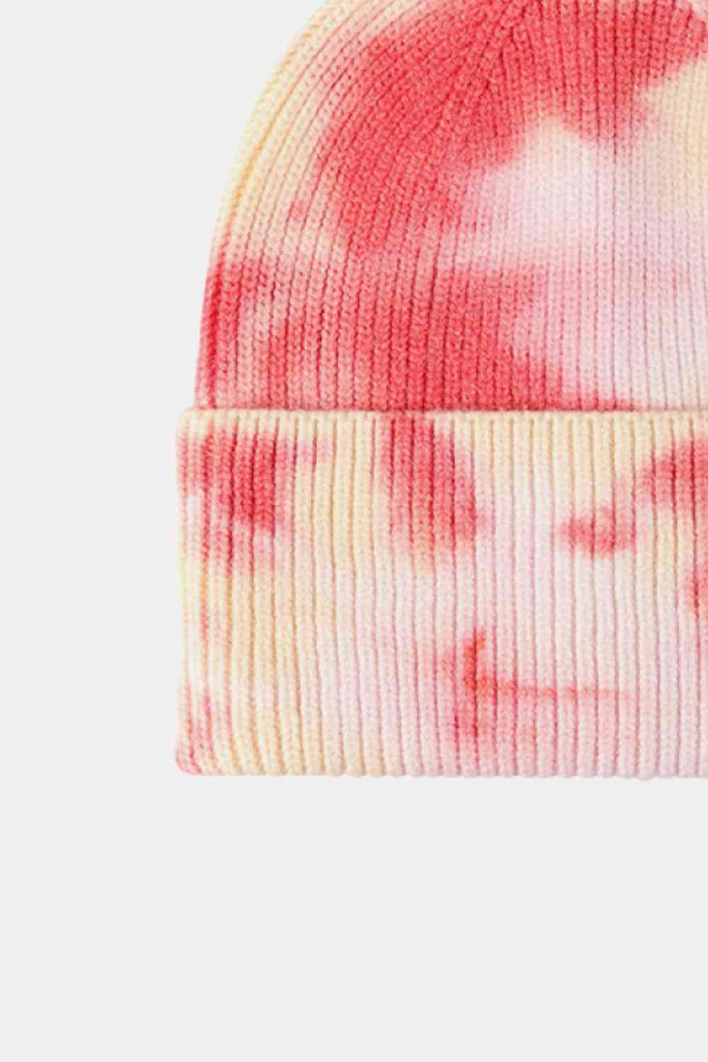 Tie-Dye Cuffed Rib-Knit Beanie Hat Trendsi