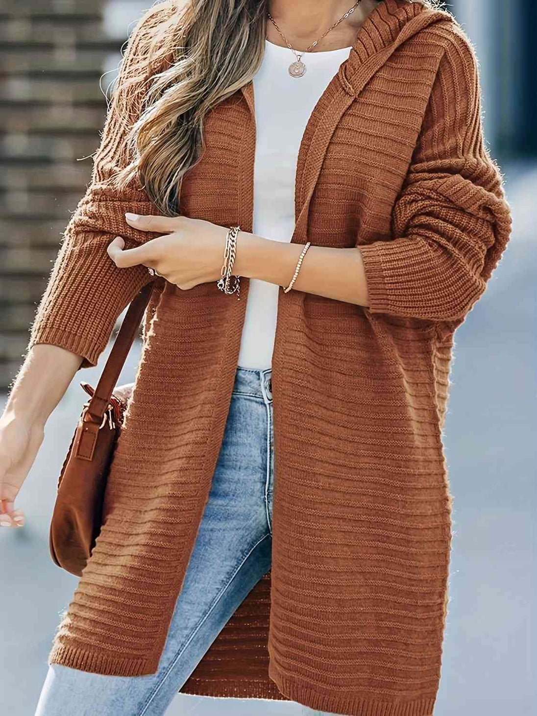  Hooded   Cardigan Trendsi