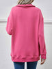 Collared Neck Dropped Shoulder Sweatshirt Bazaarbey