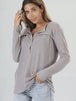 Half Button Long Sleeve T-Shirt Bazaarbey