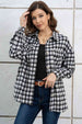 Plaid Dropped Shoulder Shirt Jacket Trendsi