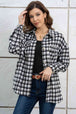 Plaid Dropped Shoulder Shirt Jacket Trendsi