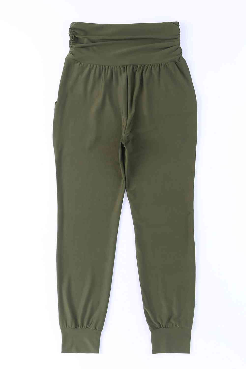 High-Rise Wide Waistband Joggers Bazaarbey