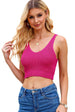 V-Neck Ribbed Knit Tank Bazaarbey