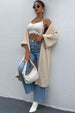 Open Front Drop Shoulder Duster Cardigan Trendsi