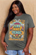  Full Size FIND INNER PEACE Graphic Cotton T-Shirt Bazaarbey