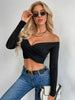 Crisscross Long Sleeve Cropped Top Bazaarbey