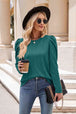 BazaarBey Round Neck Puff Sleeve Blouse Trendsi