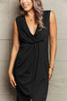 Deep V Sleeveless Tulip Hem Dress -BazaarBey - www.shopbazaarbey.com