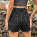 High-Waist Denim Shorts with Pockets Bazaarbey